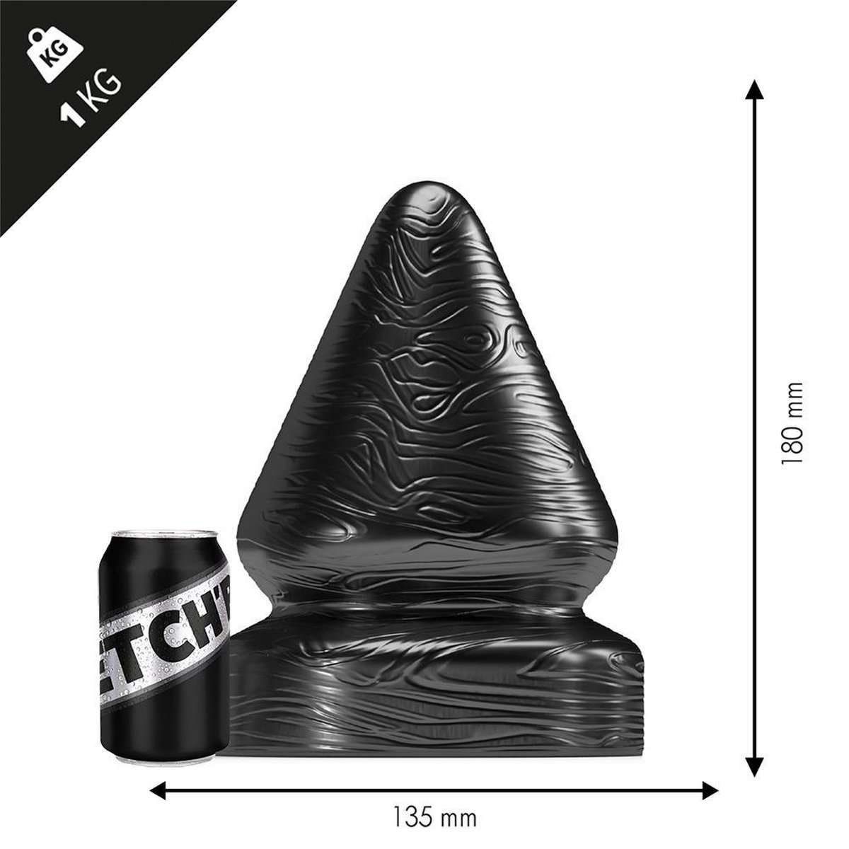 Stretch'r - Sirup - XXL Buttplug - Zwart Metallic M