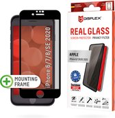 Displex Real Glass FC Privacy + Frame screenprotector voor iPhone 6 6s 7 8 en SE 2020 SE 2022
