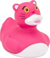 badeend Pinky junior 8,5 cm rubber roze/wit