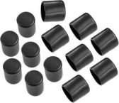Set van 32 flexibele stoelpootdoppen (omdop, rond, 14 mm, zwart) [O-RO-14-B] [WD1615497865]