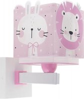 wandlamp Baby Jungle 13,5 x 20 x 24 cm E27 roze/wit