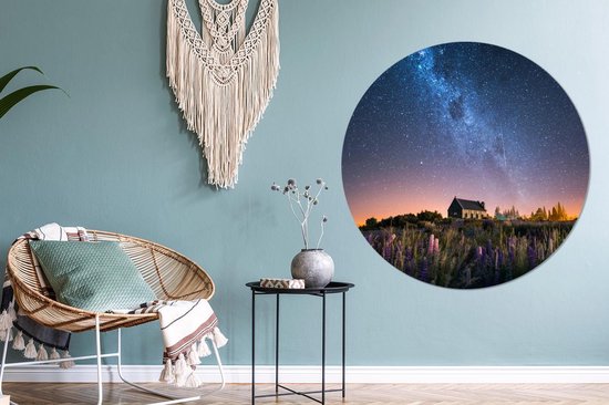 WallCircle - Cercle mural - Cercle mural d'intérieur - Nouvelle-Zélande - Maison - Bloem - 120x120 cm - Décoration murale - Peintures ronds XXL