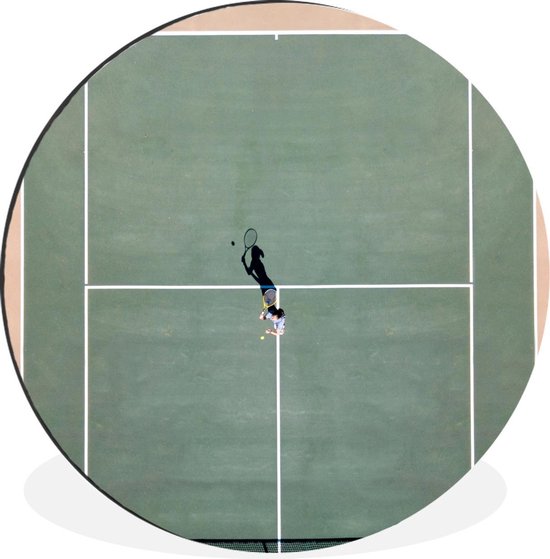 WallCircle - Wandcirkel - Muurcirkel - Tennis - Veld - Groen - Aluminium - Dibond - ⌀ 90 cm - Binnen en Buiten