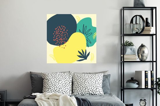 Stickers muraux - Été - Taches - Feuilles - 100x100 cm - Feuille adhésive XXL