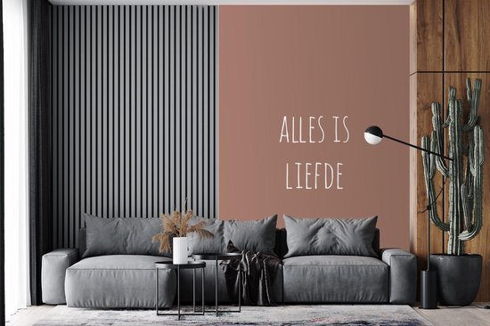 Behang - Fotobehang Quotes - Bløf - Alles is liefde - Spreuken - Breedte 200 cm x hoogte 300 cm