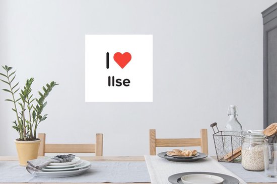 Stickers muraux - Film autocollant - J'aime - Ilse - Fille - 80x80 cm - Film adhésif - Stickers muraux chambre enfant - Papier peint autocollant - Papier peint autocollant - Film autocollant
