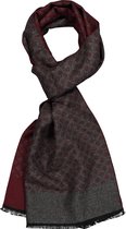 Michaelis heren sjaal - bordeaux met grijs dessin