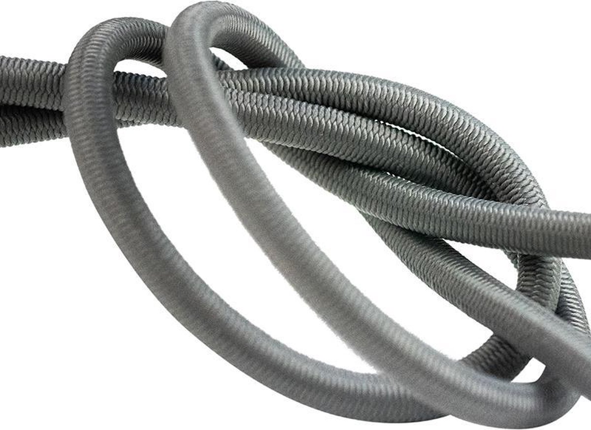 Afdekzeilwinkel - Elastisch koord 6mm grijs op rol - 25 meter