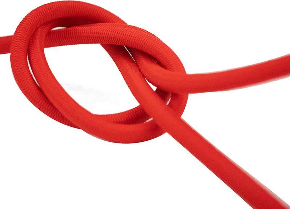 Afdekzeilwinkel - Elastisch koord 8mm rood op rol - 25 meter