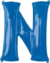 folieballon letter N 60 x 81 cm blauw