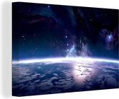 Canvas Schilderij Ruimte - Aarde - Licht - 60x40 cm - Wanddecoratie