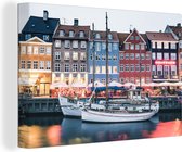 Canvas Schilderij Kopenhagen - Denemarken - Haven - 60x40 cm - Wanddecoratie