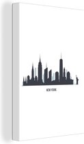 Canvas Schilderij New York - USA - Skyline - 40x60 cm - Wanddecoratie
