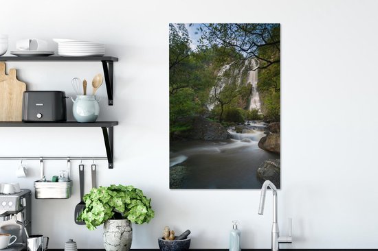 Un bel aperçu de la grande cascade du parc national de Klong Lan Toile 40x60 cm - Tirage photo sur toile (Décoration murale salon / chambre)