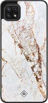 Samsung A22 5G hoesje - Marmer goud | Samsung Galaxy A22 5G case | Hardcase backcover zwart