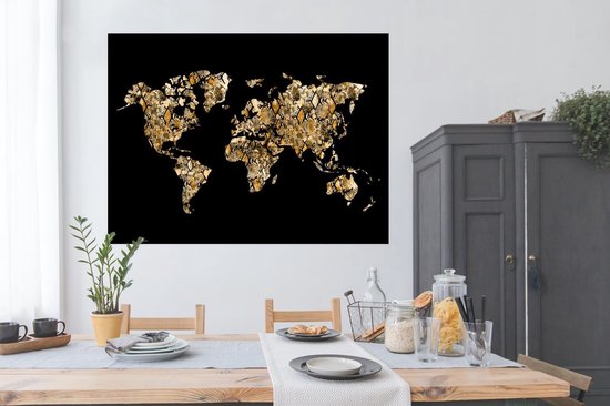 Affiche Carte du Wereldkaart - Serpent - Design - 160x120 cm XXL