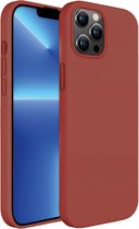 ShieldCase telefoonhoesje geschikt voor Apple iPhone 13 Pro silicone case - rood - Siliconen hoesje - Shockproof case hoesje - Backcover case
