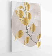 Canvas schilderij - Botanical and gold abstract wall arts vector collection. 3 -    – 1877836600 - 50*40 Vertical