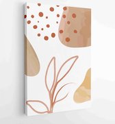 Canvas schilderij - Botanical wall art vector set. Floral and Foliage line art drawing with abstract shape. 1 -    – 1859438986 - 80*60 Vertical