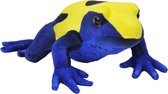 knuffel kikker junior 38 cm pluche blauw/geel/zwart