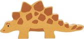 dino stegosaurus 13 cm hout oranje