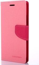 Telefoonhoesje geschikt voor Apple iPhone 13 - Mercury Fancy Diary Wallet Case - Hoesje met Pasjeshouder - Roze/Magenta