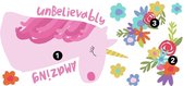 muurstickers Amazing Unicorn vinyl roze 10-delig