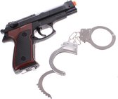 Politie speelset met pistool en handboeien 22 cm