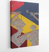 Canvas schilderij - Blue red and yellow brokenwall -   3964724 - 40-30 Vertical