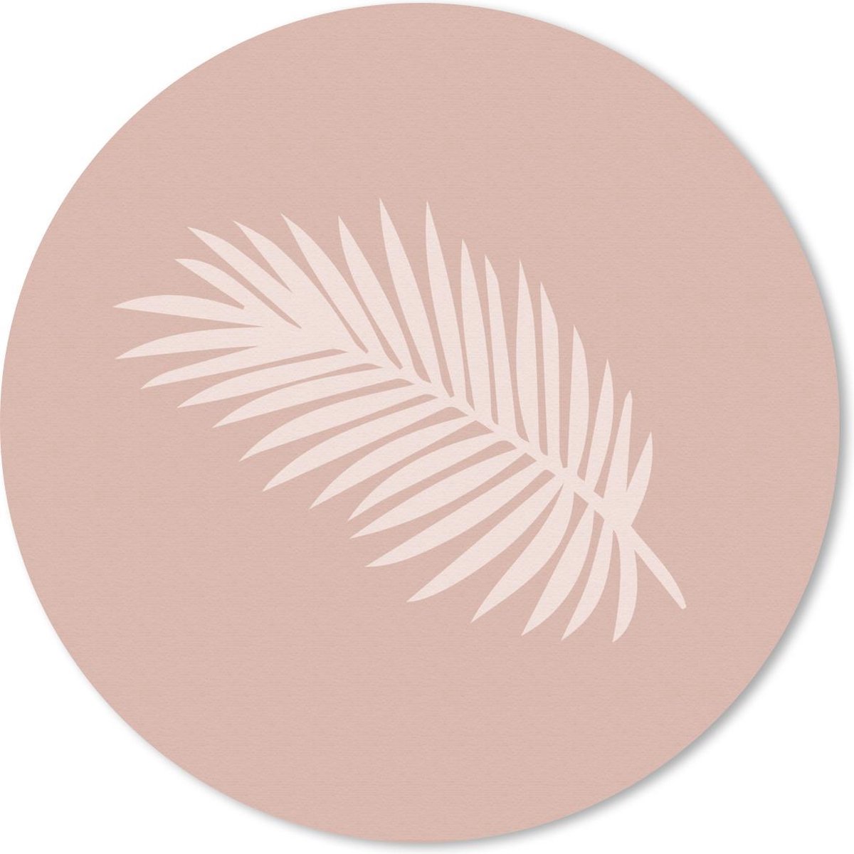 Muismat rond 30x30 cm - Mousepad Zomer - Palmblad - Pastel - Ronde muismatten