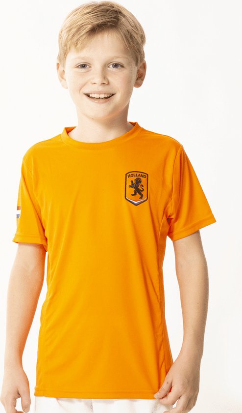 Belichamen Verzorger plafond Nederland Nederlands Elftal Oranje T-Shirt Heren Junior - Maat 164 | bol.com