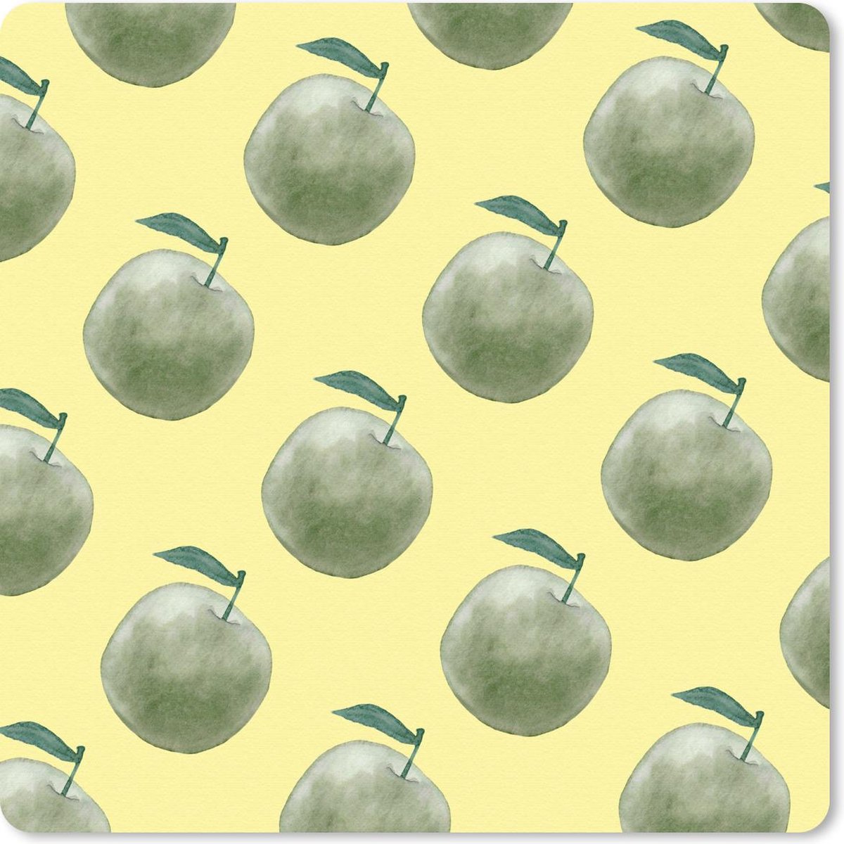 Muismat 30x30 cm - Mousepad Appels - Fruit - Groen - Muismatten