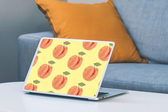 Laptop sticker - 10.1 inch - Perziken - Fruit - Geel - 25x18cm - Laptopstickers - Laptop skin - Cover