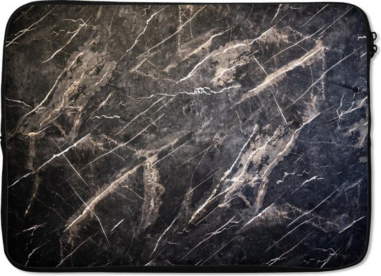 Housse ordinateur 13 pouces - Marbre - Zwart - Wit - Housse ordinateur