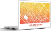 Laptop sticker - 10.1 inch - Stadskaart - Hoofddorp - Oranje - Geel - 25x18cm - Laptopstickers - Laptop skin - Cover