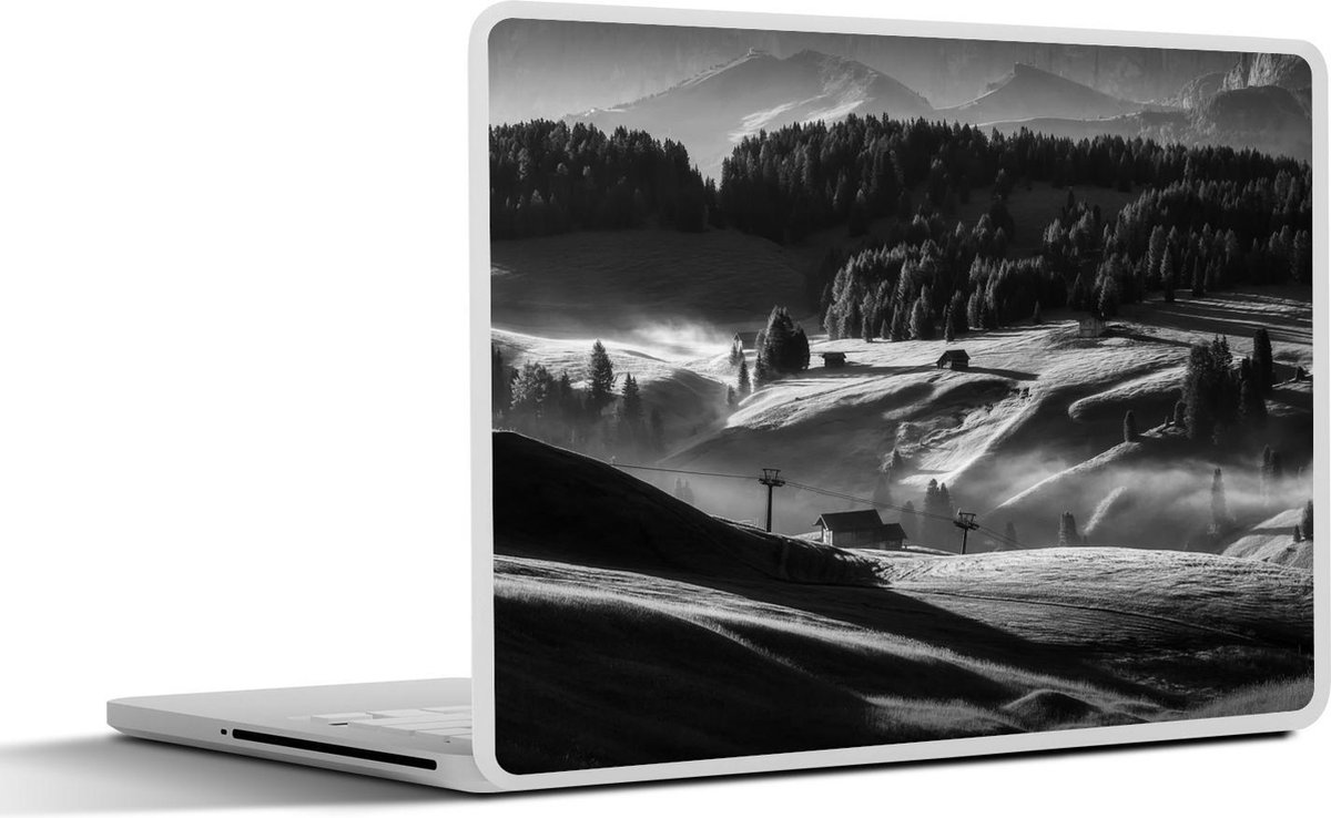 Afbeelding van product SleevesAndCases  Laptop sticker - 10.1 inch - Alpe di Siusi - Zwart - Wit - Mist