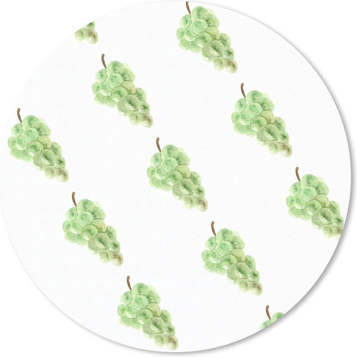 Muismat - Mousepad - Rond - Druiven - Waterverf - Patronen - 20x20 cm - Ronde muismat