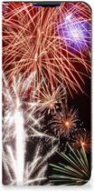 Smartphone Hoesje Kerstcadeau Xiaomi Redmi 9 Portemonnee hoesje Vuurwerk