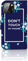 Hoesje iPhone 13 Mini Telefoontasje Flowers Blue DTMP