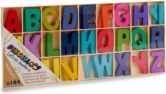 mei voorzichtig troon Houten knutselen/hobby letters - Set van 104x stuks - alfabet letters  ongeveer 5 cm -... | bol.com