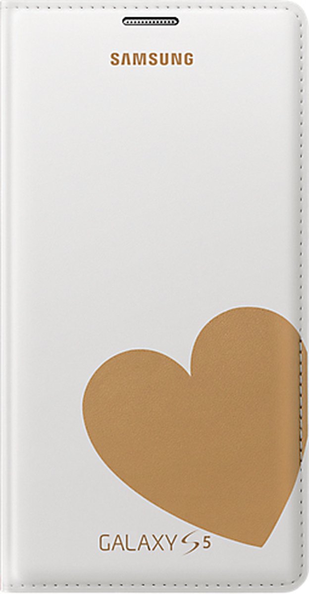 Samsung Flip Wallet voor de Samsung Galaxy S5 - Wit/Goud