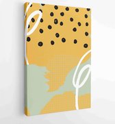 Canvas schilderij - Abstract organic shape Art design for poster, print, cover, wallpaper, Minimal and natural wall art. 3 -    – 1855434613 - 115*75 Vertical