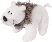 magneet sabeltandijsbeer junior 11 cm polyester wit/bruin