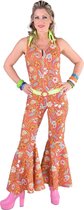 Hippie Kostuum | Jaren 70 Broekpak Jumpsuit Paisley | Vrouw | Extra Small | Carnaval kostuum | Verkleedkleding