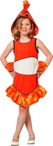 Wilbers -Tropische Clownvis Nemo - Meisje - oranje - Maat 116 - Carnavalskleding - Verkleedkleding