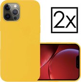 iPhone 13 Pro Max Hoesje Geel Cover Silicone Case Hoes - 2x