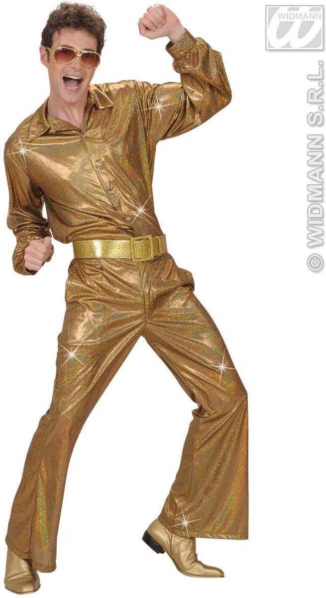 Goudkleurige glitter disco broek voor mannen - Verkleedkleding | bol.com