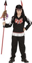 Widmann - Indiaan Kostuum - Muwakake Indiaanse Jongen Zwart Kostuum - Zwart - Maat 116 - Carnavalskleding - Verkleedkleding