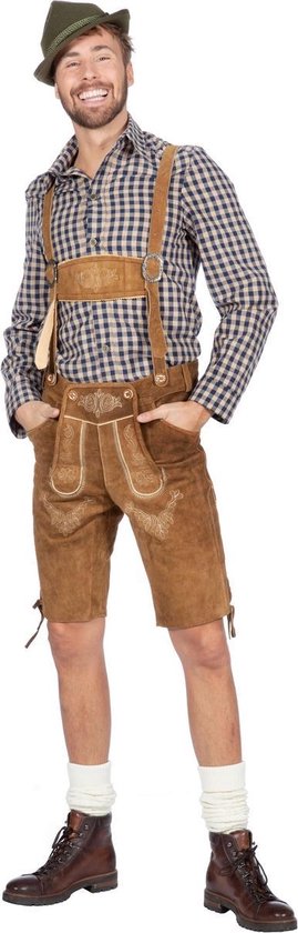 Wilbers & Wilbers - Boeren Tirol & Oktoberfest Kostuum - Hemd Anton Aus Tirol Bierfeest Zwart Man - - Maat 64 - Bierfeest - Verkleedkleding