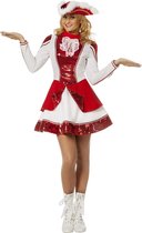 Wilbers - Dans & Entertainment Kostuum - Fancy Rood Witte Dansmarieke Kort Dameskostuum - Vrouw - rood - Maat 40 - Carnavalskleding - Verkleedkleding